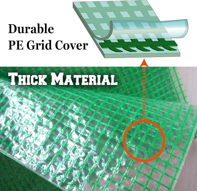 Greenhouse Replacement Covering for Outdoor Larger Hot Garden House , Support Arch Frame Climbing Plants/Flowers/Vegetables (12'X7'X7', Cover)
