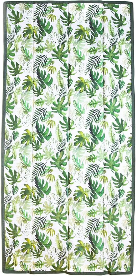 Little Unicorn 5'x10' XL Outdoor Family Picnic & Beach Blanket | Durable & Water-Resistant Fabric | Compact Fold & Easily Wipes Clean | Zipper Pocket (Tropical Leaf)