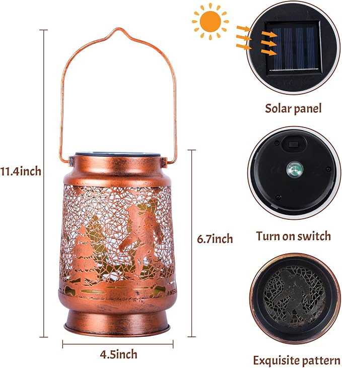 Fathers Day Gifts, Bigfoot Solar Lanterns Outdoor Waterproof, Big Foot Sasquatch Gifts, Hanging Solar Lights for Yard, Patio, Garden Decor