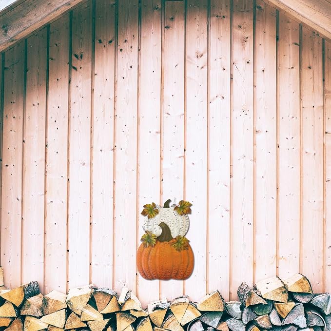 Set of 3 Metal Pumpkin Yard Stakes Fall Harvest Garden Lawn Yard Porch Outdoors Welcome Decorations, Autumn Halloween Thanksgiving Decorative Pumpkins Outdoor Décor
