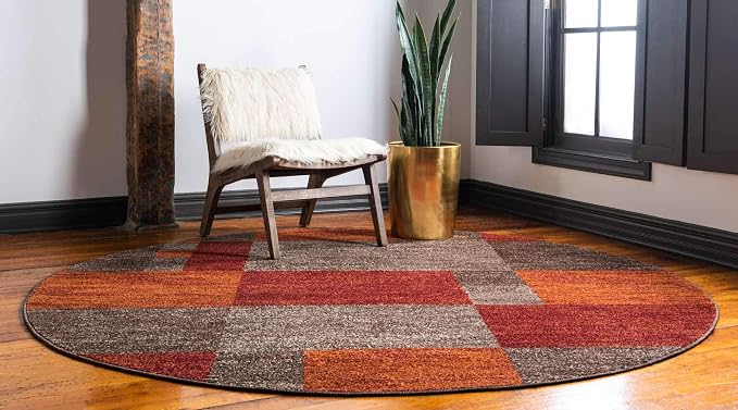 Unique Loom Autumn Collection Area Rug - Providence (8' Round, Multi/ Beige)