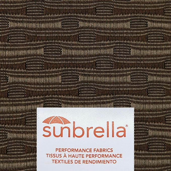 18.5 x 16 Inch Sunbrella Outdoor Chair Cushions with Tie Straps, Set of 4 Thick Water Repellent Rectangle Patio Chair Pads for Garden Lawn Patio Furniture, Dash Walnut