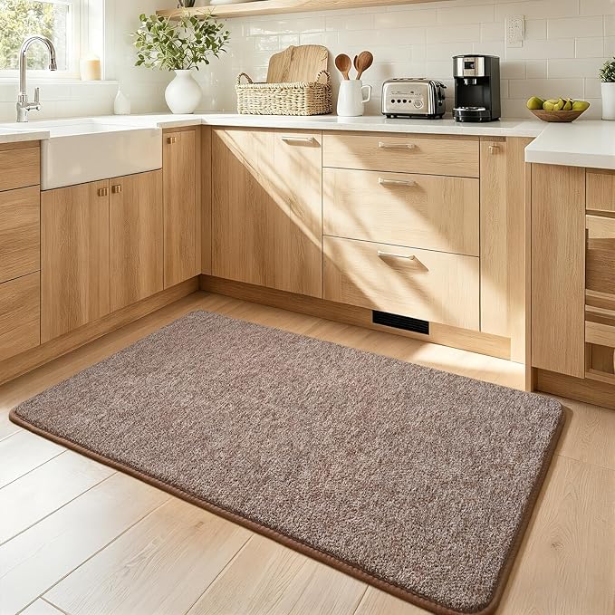 Keeko 2x4 Area Rugs for Living Room,Soft Washable Memory Foam Bedroom Rug | Indoor Throw Rug Low Pile Minimalist Non Slip Carpet for Kids Nursery Classroom Dorm Room Home Decor Brown and White