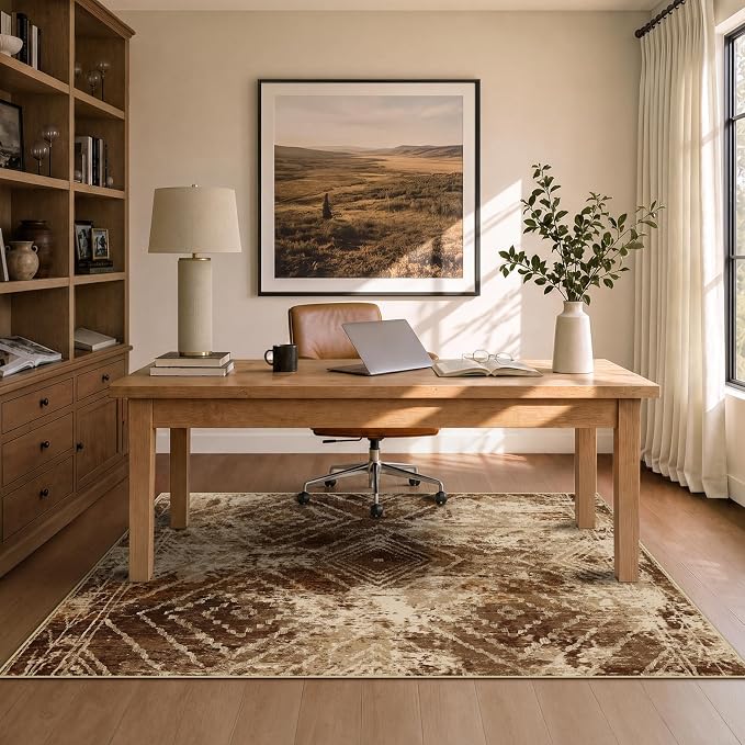4'x6' Washable Area Rug for Living Room Bedroom Cow Print | Soft Western No Slip Low Pile Print Foldable Indoor for Kitchen Dining Room