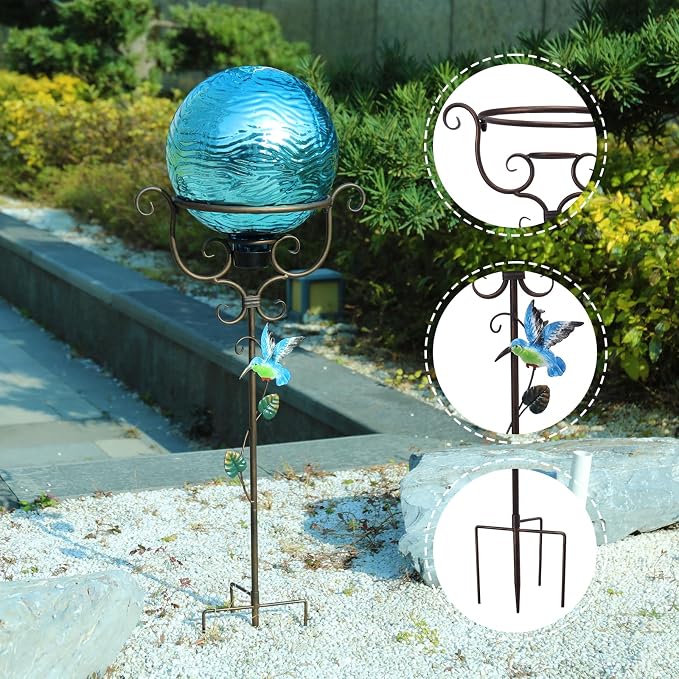 VCUTEKA Gazing Ball Stand, Metal Garden Gazing Globe Stand for 8-10" Balls | 30" H Gazing Balls Stand, Metal Gazing Globe Stand for 8-10 Inch Garden Gazing Globe, Indoor Outdoor Décor Accessories