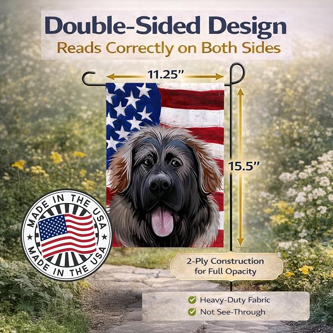 Caroline's Treasures CK6532GF Georgian Shepherd Dog American Flag Garden Flag Mailbox Flag Decorative Yard Flag Banner Outside Patio Artwork Yard Flower Beds, Garden Size, Multicolor