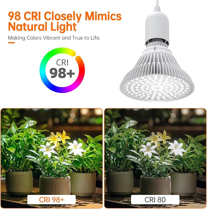 Bstrip Hanging Grow Lights for Indoor Plants, 25W LED Full Spectrum Plant Lights for Indoor Growing with Timer, 16.4FT Power Cord, 5000K, Pendant or Ceiling Perfect for Tall Plants, and Plant Shelf
