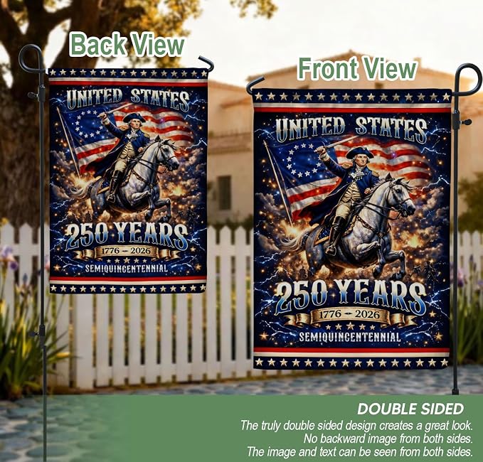 250 Anniversary Usa Flag, 1776-2026 Commemorative, 250th Anniversary Patriotic Design, Garden Flags For Outside, Doubleided Outdoor Yard Decoration For Independence Day 3 (12x18 Inch)