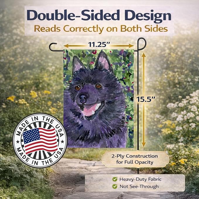 Caroline's Treasures SS8822GF Schipperke Garden Flag Mailbox Flag Decorative Yard Flag Banner Outside Patio Artwork Yard Flower Beds, Garden Size, Multicolor