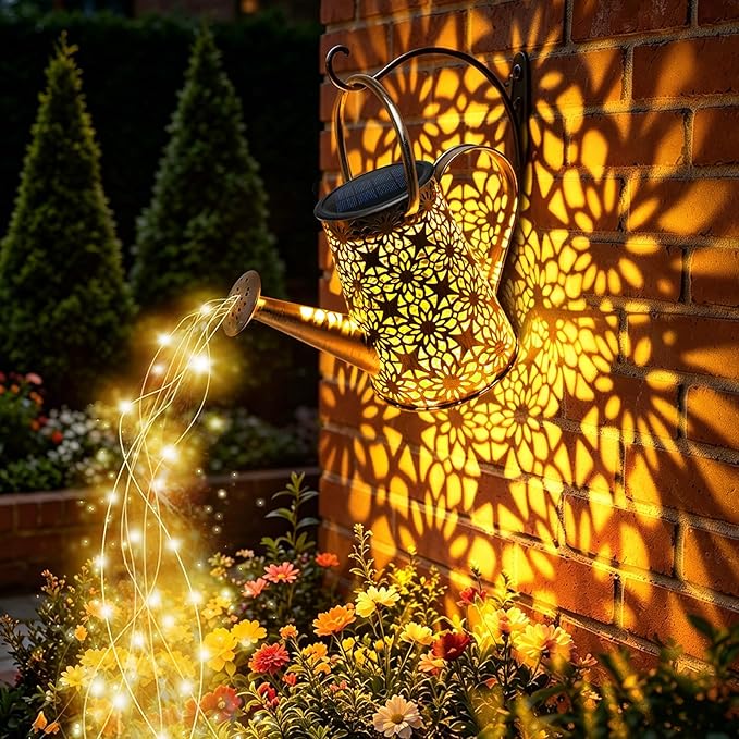 VOOKRY Solar Watering Can Lights, Large Retro Metal Hanging Solar Lights Outdoor Waterproof, Gifts for Women Mom Grandma Birthday, Outside Yard Garden Porch Lawn Patio Decoration, Warm White
