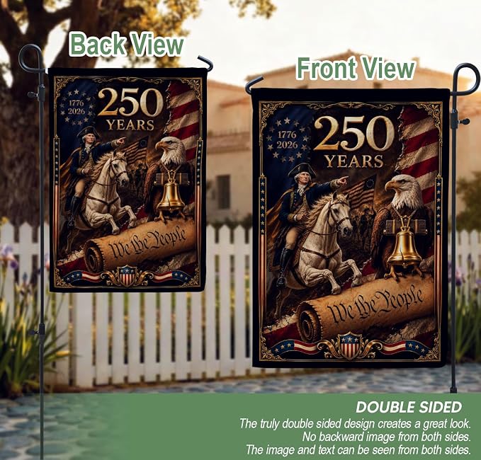 250 Years Of Freedom Flag, American Flag With Eagle, We The People Banner, Garden Flags For Outside, Two-sided Print, 250th Anniversary Patriotic Design, 250th Anniversary Usa Commemorative Flags 2 (12x18 Inch)