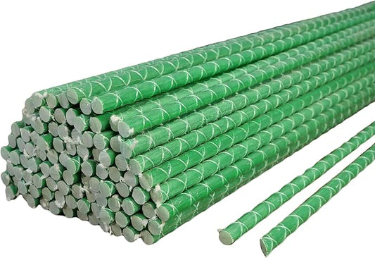 6 Ft Fiberglass Eco Friendly Garden Stakes 100 Pack (Height/Quantity Options) – Durable, Lightweight, Tomato, Tree, Strawberry, Plant, Support Fencing Stakes with Patterned Surface, Green (100, 6 Ft)