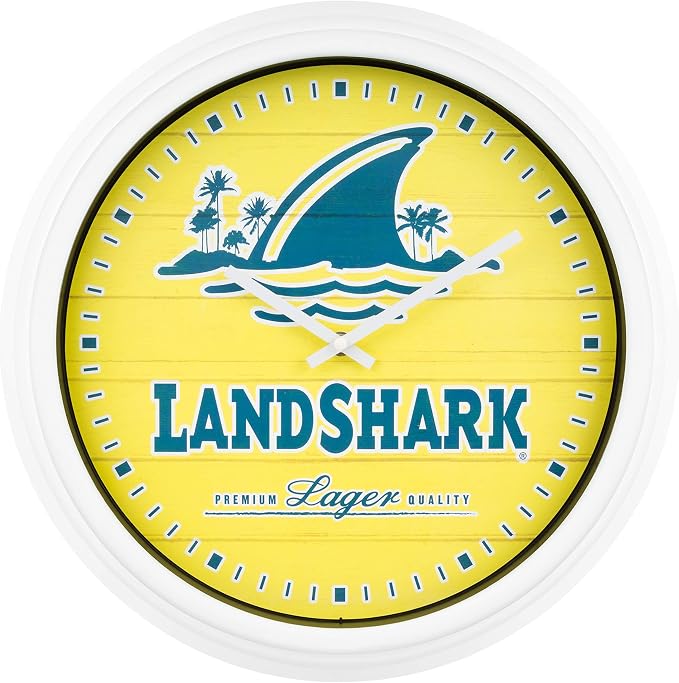 La Crosse Clock 433-3841LS 15.75 Inch Landshark Indoor/Outdoor Analog Wall Clock