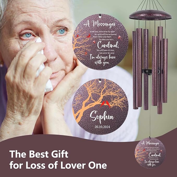 ASTARIN Outside Wind Chimes for Loss of Loved one, Personalized Sympathy Gift for Loss Mother/Father, Windchimes Outdoors Condolences Gift for Women/Men, Garden Decoration, Produced in Texas