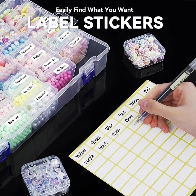 DILIBRA Bead Organizer Box, 138Pcs Small Bead Organizers and Storage Plastic Cases, Mini Clear Storage Containers Boxes with Hinged Lid for Diamond Painting Accessories Seed Jewelry DIY Craft