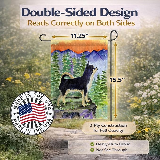 Caroline's Treasures SS8230GF Chihuahua Garden Flag Mailbox Flag Decorative Yard Flag Banner Outside Patio Artwork Yard Flower Beds, Garden Size, Multicolor