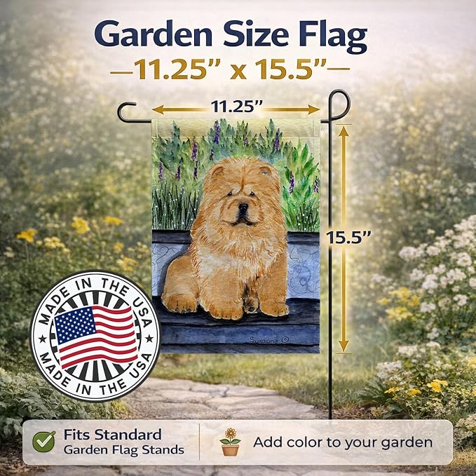 Caroline's Treasures SS7002GF Chow Chow Garden Flag Mailbox Flag Decorative Yard Flag Banner Outside Patio Artwork Yard Flower Beds, Garden Size, Multicolor