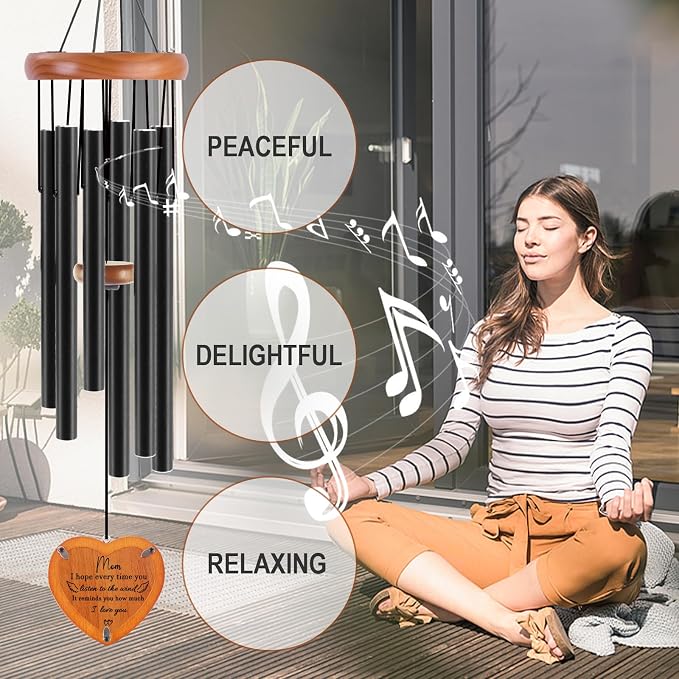 Gifts for Mom from Daughter Son,Mom Wind Chimes, Best Mom Ever Gift for Mama Mother in Law，32"