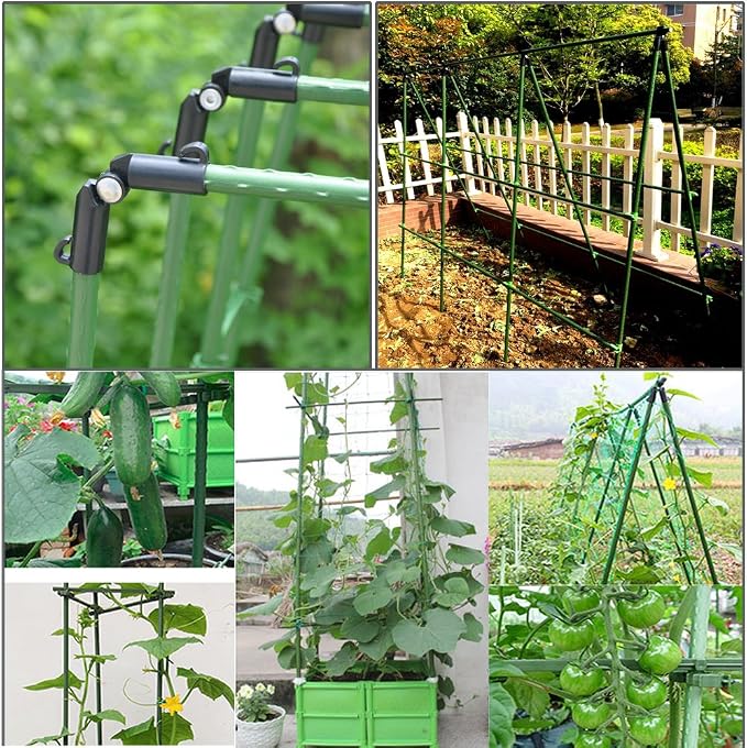 Sturdy Metal Garden Stakes 6 Ft Plastic Coated Steel Plant Sticks Tomato Stakes,Pack of 25