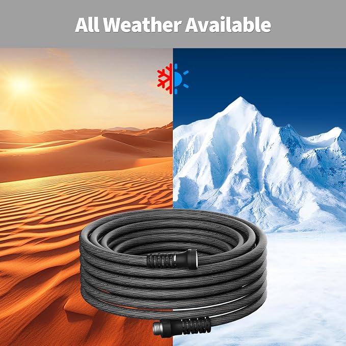 Garden Hose 100ft x 5/8",Flexible Water Hose,Lightweight Braided Hose with Swivel Handle,Leak-Free Connections, Male to Female Fittings, Kink Resistant Durable Hybrid Hose,Grey