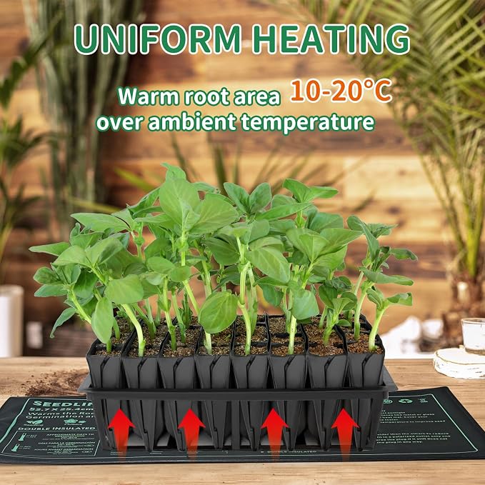Seedling Heat Mat Durable Waterproof Plant Heating Pad 10"x 20.75" for Germination, Indoor Gardening, Greenhouse
