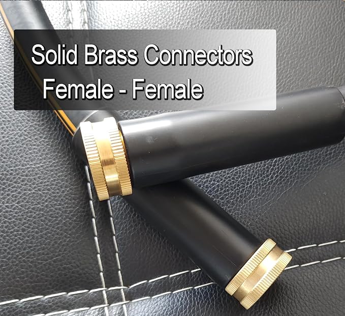 Atlantic Female to Female Heavy Duty Garden Hose 10 ft x 5/8 Inch Black, Short Connection Leader Hose.