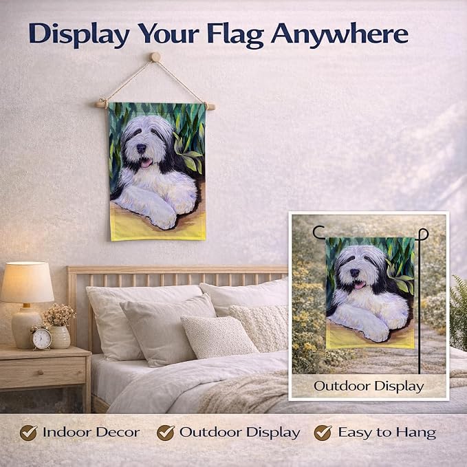 Caroline's Treasures SS1038GF Bearded Collie Garden Flag Mailbox Flag Decorative Yard Flag Banner Outside Patio Artwork Yard Flower Beds, Garden Size, Multicolor