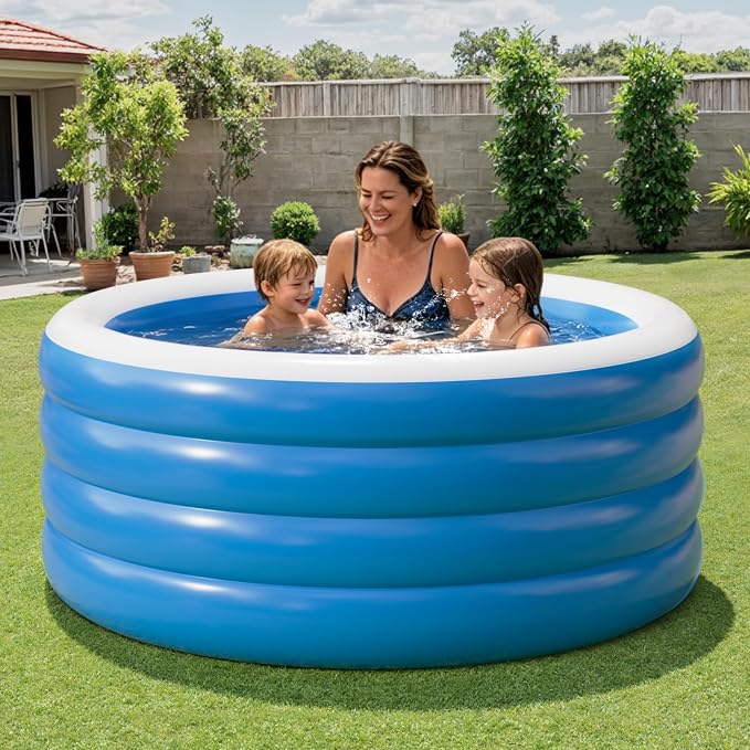 Inflatable Pool for Adults, 70"X30" Blow Up Pool, Full Sized Deep Round Thickened Family Inflatable Swimming Pools for Outdoor, Backyard