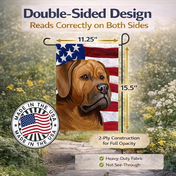 Caroline's Treasures CK6741GF Tosa American Flag Garden Flag Mailbox Flag Decorative Yard Flag Banner Outside Patio Artwork Yard Flower Beds, Garden Size, Multicolor