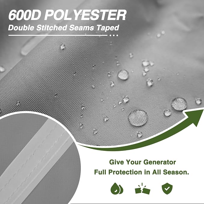 Porch Shield Waterproof Universal Generator Cover 38 x 28 x 30 inch - for Most Generators 5500-15000 Watt, Gray
