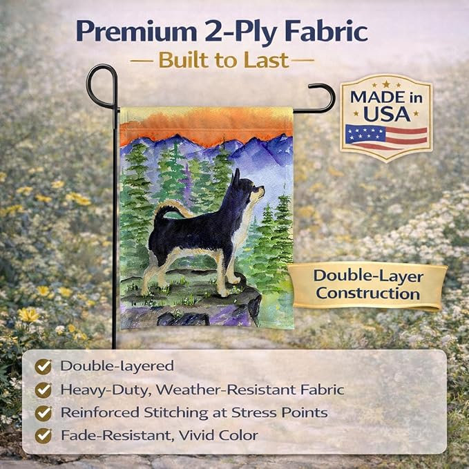 Caroline's Treasures SS8230GF Chihuahua Garden Flag Mailbox Flag Decorative Yard Flag Banner Outside Patio Artwork Yard Flower Beds, Garden Size, Multicolor