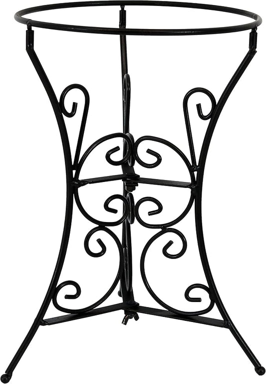 Sunnydaze Gazing Ball Stand with Scroll Design, 11.5-Inch, Black | Steel Garden Globe Stand for 10-12-Inch Gazing Balls, Patio, Deck, Sunroom, or Backyard Decoration Accessory