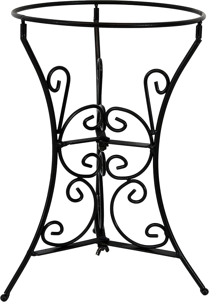 Sunnydaze Gazing Ball Stand with Scroll Design, 11.5-Inch, Black | Steel Garden Globe Stand for 10-12-Inch Gazing Balls, Patio, Deck, Sunroom, or Backyard Decoration Accessory