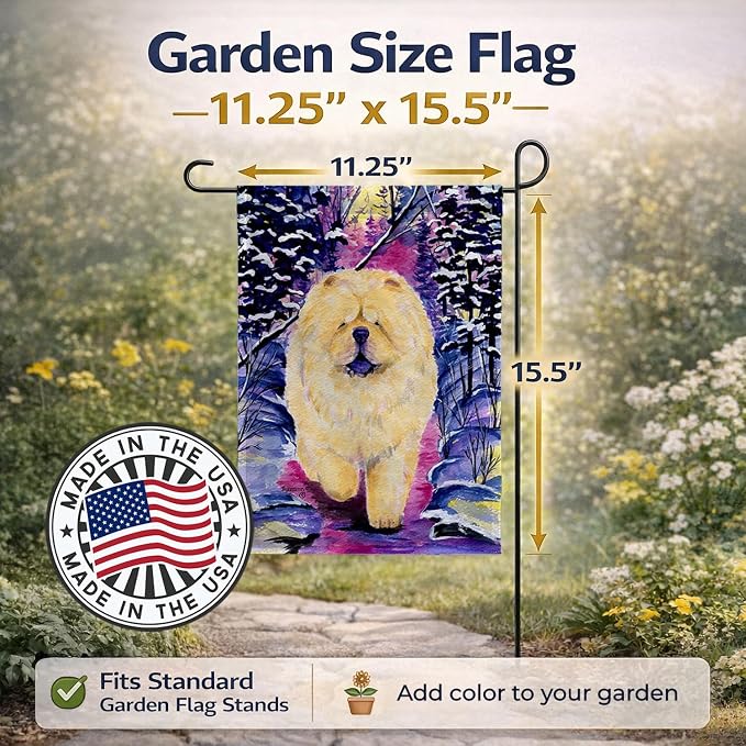 Caroline's Treasures SS1005GF Chow Chow Garden Flag Mailbox Flag Decorative Yard Flag Banner Outside Patio Artwork Yard Flower Beds, Garden Size, Multicolor