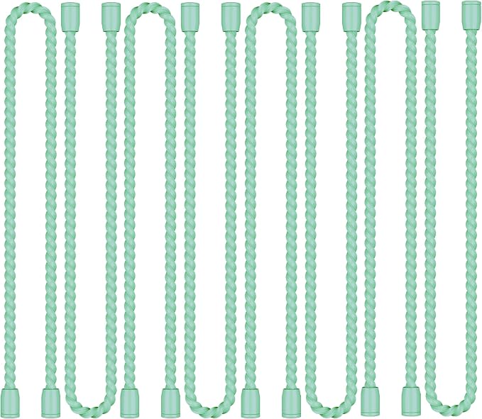 8PCS 12-Inch Silicone Cable Ties, Bendable Rubber Twist Ties, Reusable Twist Ties for Cords, gear ties for Organizing, Bundling (Mint Green)