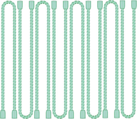 8PCS 12-Inch Silicone Cable Ties, Bendable Rubber Twist Ties, Reusable Twist Ties for Cords, gear ties for Organizing, Bundling (Mint Green)