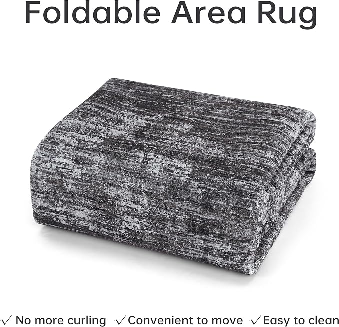 GarveeHome Bathroom Runner Rug 2x6 Machine Washable Area Rugs for Kitchen Floor Modern Solid Color Throw Rug with Non Slip Backing, Non Shedding Low Pile Floor Cover for Laundry Room, Dark Grey
