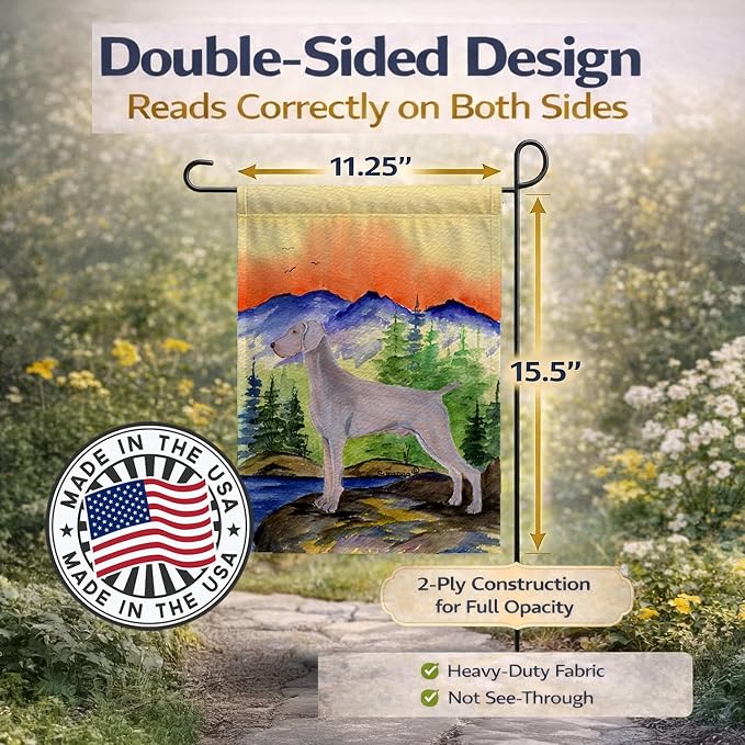 Caroline's Treasures SS8267GF Weimaraner Garden Flag Mailbox Flag Decorative Yard Flag Banner Outside Patio Artwork Yard Flower Beds, Garden Size, Multicolor