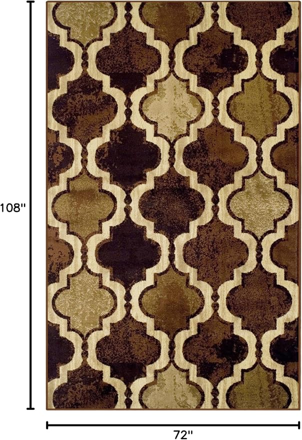 Superior Modern Indoor Area Rug, Non Slip Rug, 6'x9', Coffee | Geometric Design Floor Décor, Easy Care High Traffic Areas Living Dining Room, Bedroom, Office, Entryway, Viking Collection