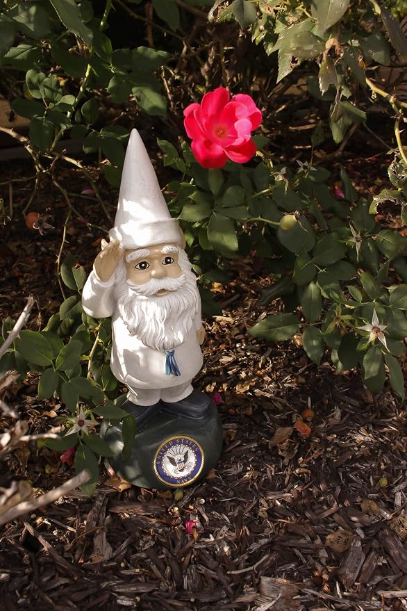 Red Carpet Studios Officially Licensed Military Garden Gnome, 13.25" Tall, United States Navy