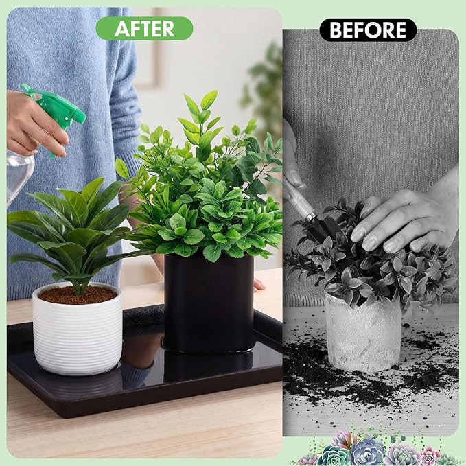 Gejoy 20 Pack 17 Inch Rectangular Plastic Plant Saucers Tray Bulk Heavy Plastic Plant Drip Tray Flower Pot Trays for Indoor Outdoor Anti-Slip Saucer for Garden Potted Water Drips and Soil