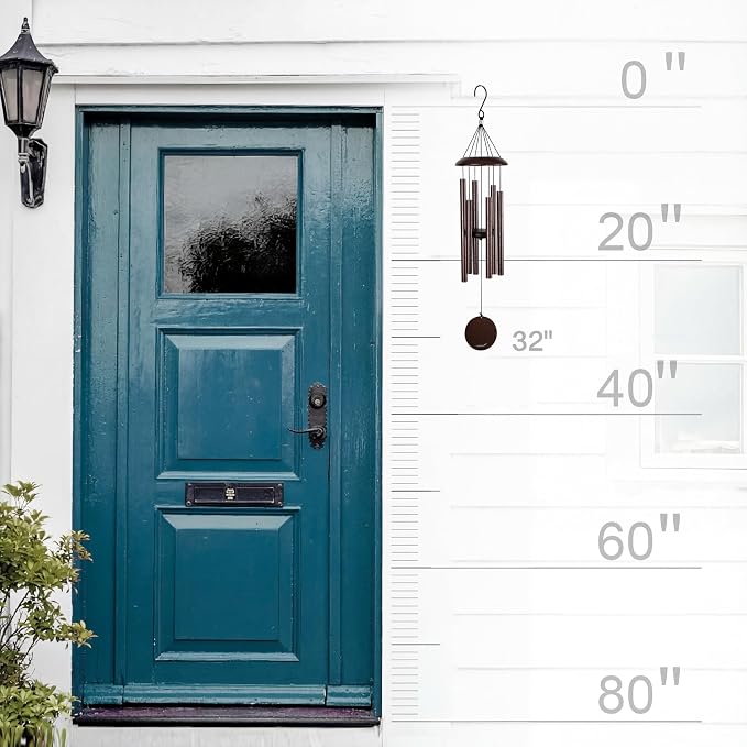 Vanquer Wind Chimes for Outside Deep Tone - 32'' Wind Chimes Outdoor Clearance, Deep Tone, Windchimes Outdoors, Memorial, Sympathy Gifts, Garden Patio Yard, Home Décor (32" Bronze)