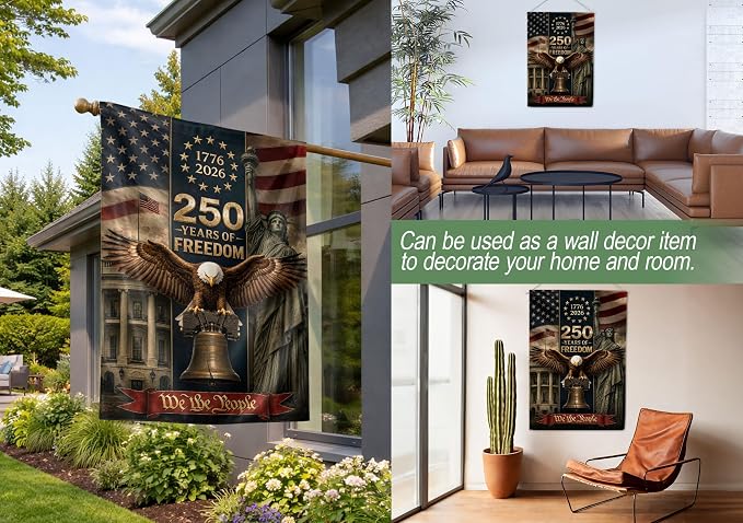 250 Years Of Freedom Flag, American Flag With Eagle, We The People Banner, 1776-2026 Commemorative, Garden Flags For Outside, Double-sided Printing, 250th Anniversary Patriotic Design 5 (30x40 Inch)