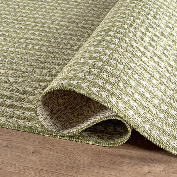 Washable Outdoor Rug 5x7 Modern Area Rugs Outdoor Carpets Striped Pattern Non Shedding Waterproof Easy Clean Patio Deck Porch Living Room Bedroom Garden RV (5 X 7 Olive)