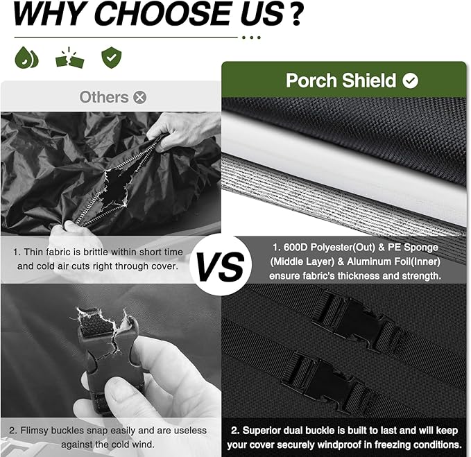 Porch Shield Outdoor Window AC Cover – Winter Insulation Window Air Conditioner Cover for Outside Up to 17"L x 12"D x 13"H, Black