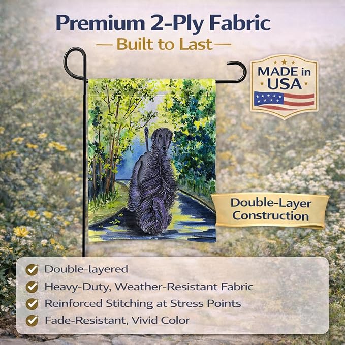 Caroline's Treasures SS8181GF Afghan Hound Garden Flag Mailbox Flag Decorative Yard Flag Banner Outside Patio Artwork Yard Flower Beds, Garden Size, Multicolor