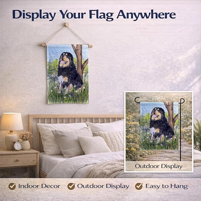 Caroline's Treasures SS8106GF Tibetan Mastiff Garden Flag Mailbox Flag Decorative Yard Flag Banner Outside Patio Artwork Yard Flower Beds, Garden Size, Multicolor