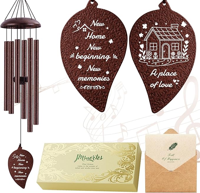 House Warming Gifts New Home, 32" Bronze Wind Chimes Housewarming Gifts, New Home Gift Ideas for Women Men Homeowners Couples Family Friends, Unique First Home Gift for Apartment Decor