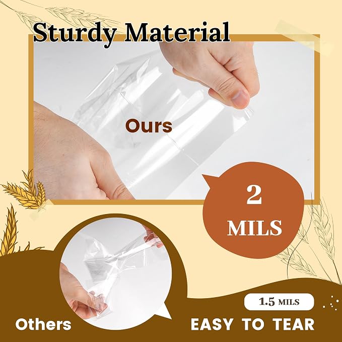 LOKQING Cellophane Bags Plastic Treat Bag Clear Cookie Candy Bags with Twist Ties for Party Favor Bag, Graduation Gift Bags(200PACK, 4x6inch)