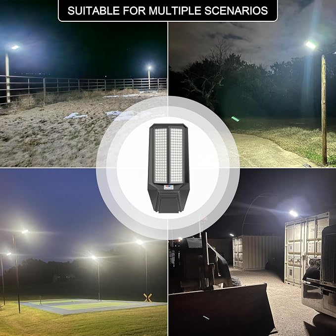 loyoele Ultra-Bright Solar Street Light with Motion Sensor,12000W Commercial Outdoor Solar Security Light, IP67 Waterproof, Dusk-to-Dawn LED Flood Light for Yard, Parking Lot, Driveway, Barn, Garden